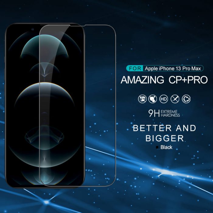 گلس نیلکین 9h آیفون iphone 13 pro max مدل Cp plus pro