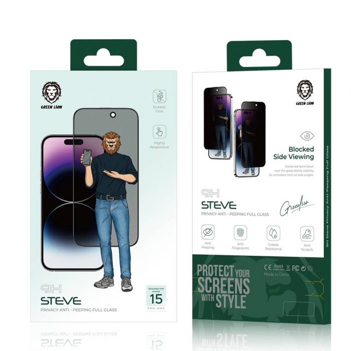 گلس گرین لاین پرایویسی برای iphone 15 مدل steve privacy