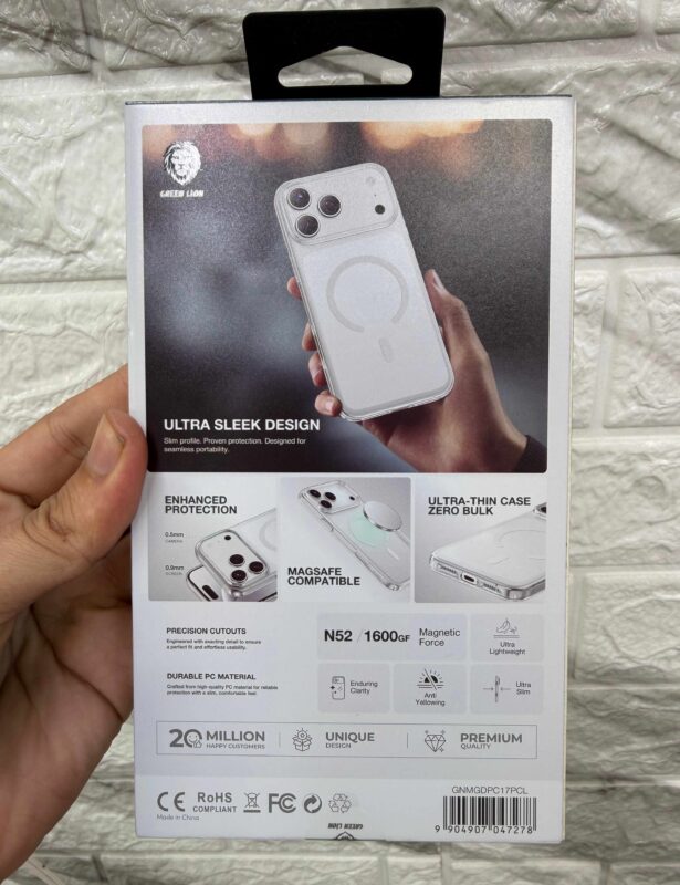 قاب شفاف گرین لاین Delgado برای iPhone 17 Pro نمای پشت قاب