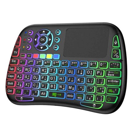کیبورد و موس بی‌سیم پورودو مدل Universal با نور RGB و تاچ‌پد لمسی