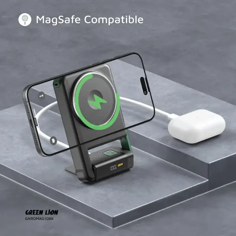 پاوربانک مگ‌سیف گرین لاین مدل Rotex MagSafe 10000mAh