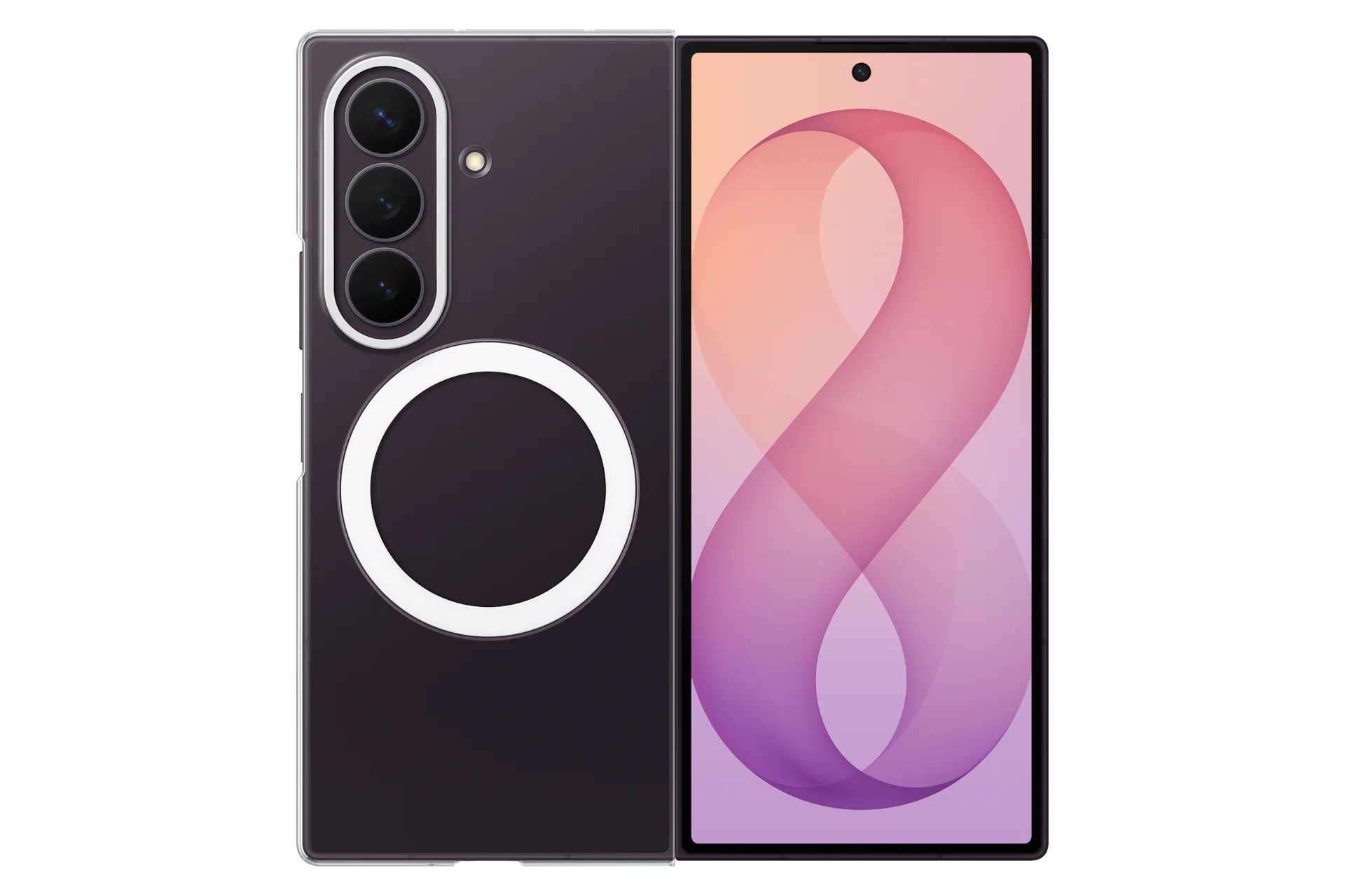 samsung-galaxy-z-fold8-ultra-clear-magnet-case.webp قاب اصلی سامسونگ Galaxy Z Fold8 Ultra مدل Clear Magnet Case